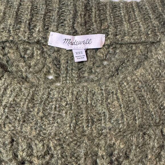 MADEWELL Pointelle Knit Sweater Vest XXS Heather Basil Green Soft Layering - Picture 3 of 11